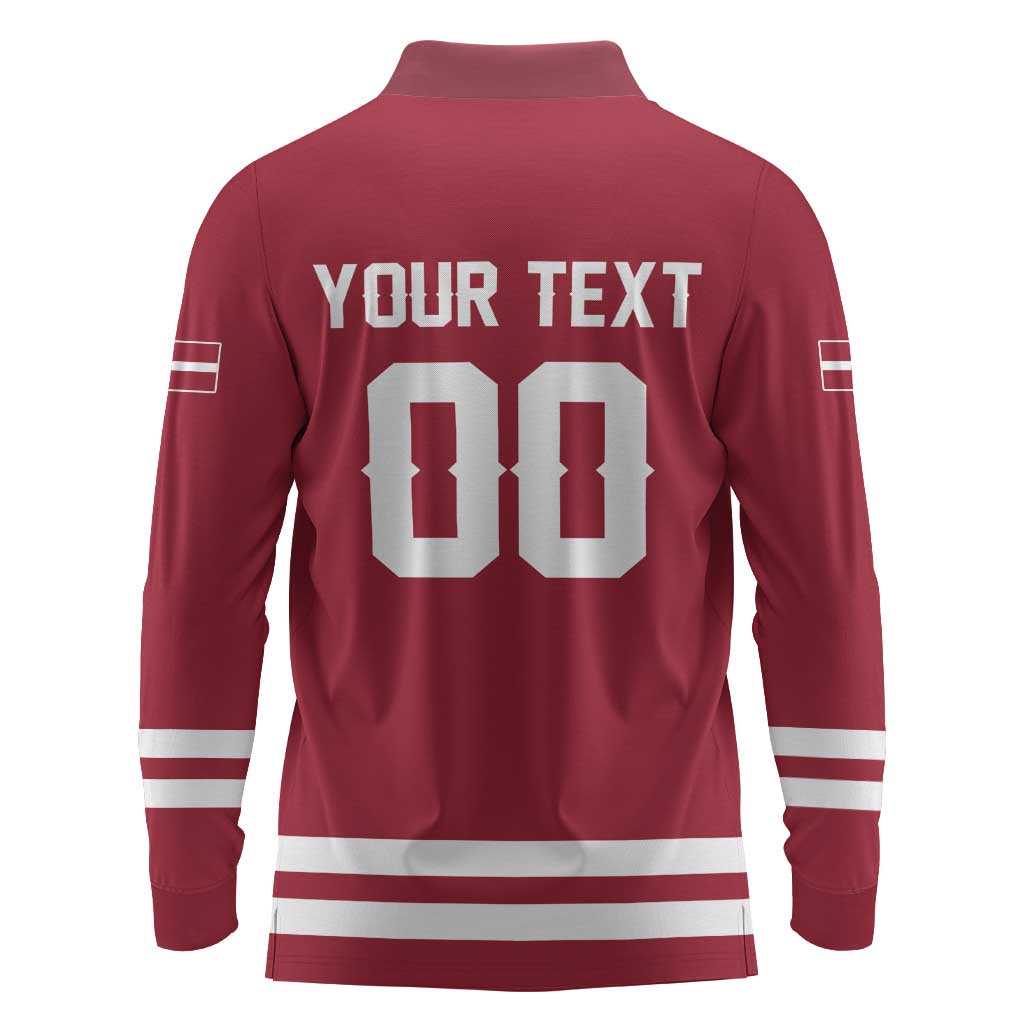 Custom Hockey 2026 Latvia Long Sleeve Polo Shirt Latvians Go Champions
