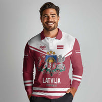 Custom Hockey 2026 Latvia Long Sleeve Polo Shirt Latvians Go Champions