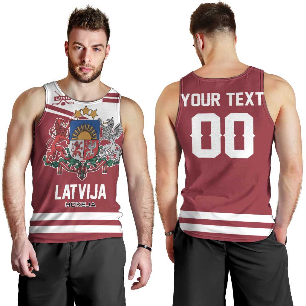 Custom Hockey 2026 Latvia Men Tank Top Latvians Go Champions
