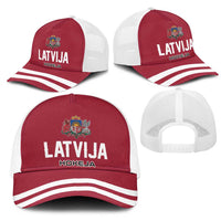 Hockey 2026 Latvia Mesh Trucker Cap Latvians Go Champions