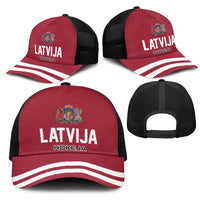 Hockey 2026 Latvia Mesh Trucker Cap Latvians Go Champions
