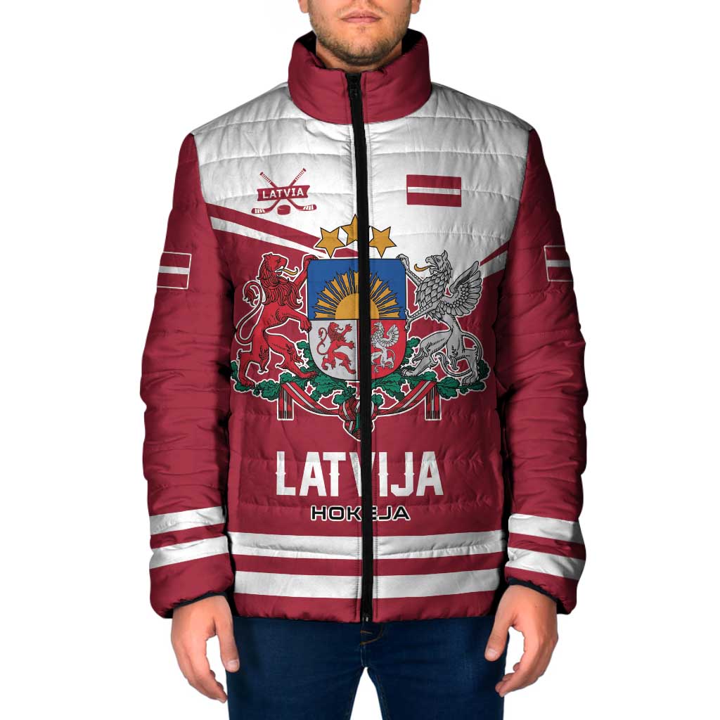 Custom Hockey 2026 Latvia Padded Jacket Latvians Go Champions