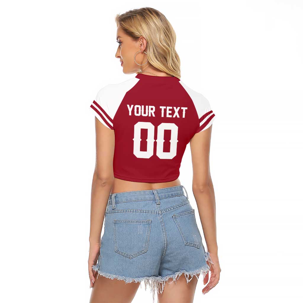 Custom Hockey 2026 Latvia Raglan Cropped T Shirt Latvians Go Champions