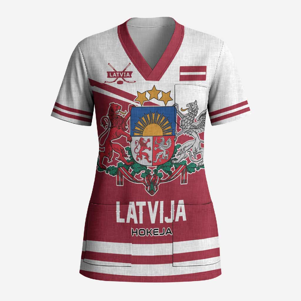 Custom Hockey 2026 Latvia Scrub Top Latvians Go Champions
