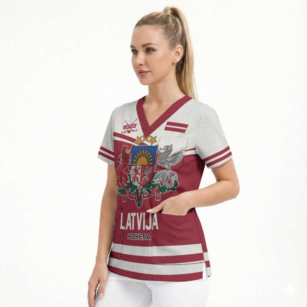 Custom Hockey 2026 Latvia Scrub Top Latvians Go Champions
