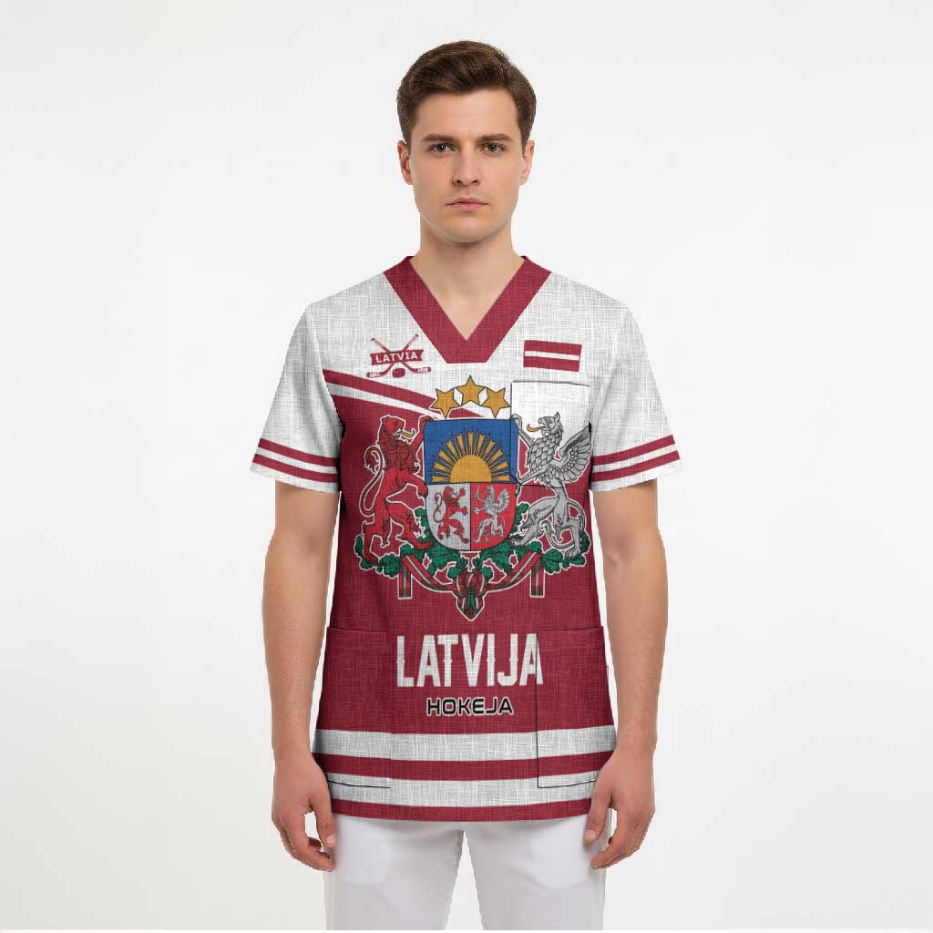 Custom Hockey 2026 Latvia Scrub Top Latvians Go Champions