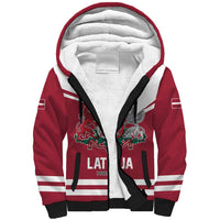 Custom Hockey 2026 Latvia Sherpa Hoodie Latvians Go Champions