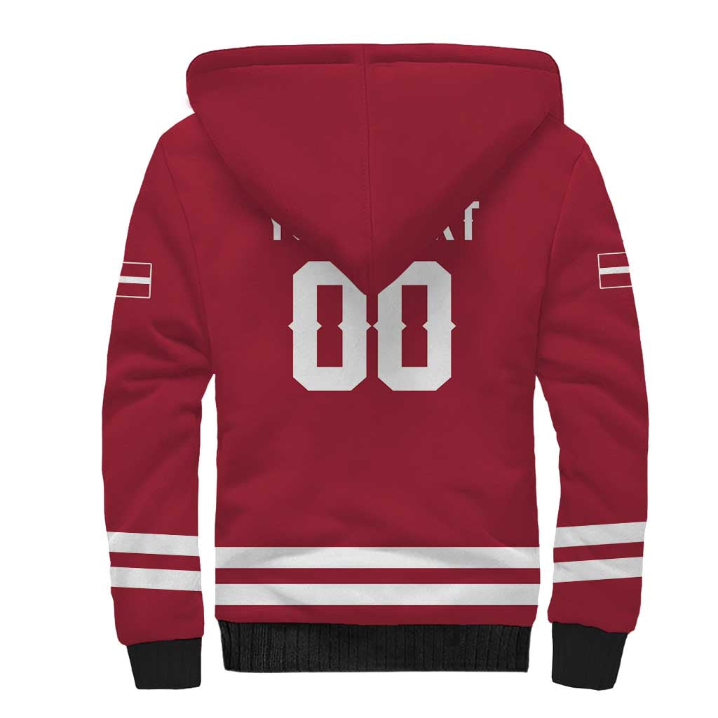 Custom Hockey 2026 Latvia Sherpa Hoodie Latvians Go Champions