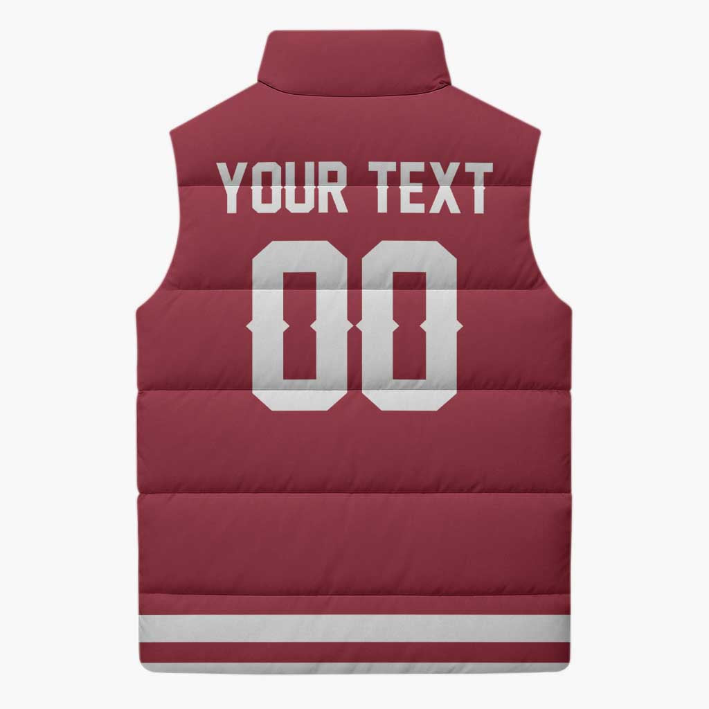 Custom Hockey 2026 Latvia Sleeveless Puffer Jacket Latvians Go Champions