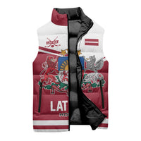 Custom Hockey 2026 Latvia Sleeveless Puffer Jacket Latvians Go Champions