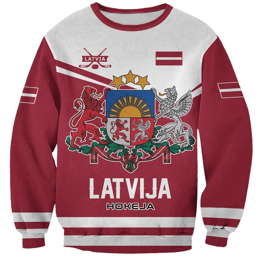 Custom Hockey 2026 Latvia Sweatshirt Latvians Go Champions