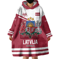 Custom Hockey 2026 Latvia Wearable Blanket Hoodie Latvians Go Champions