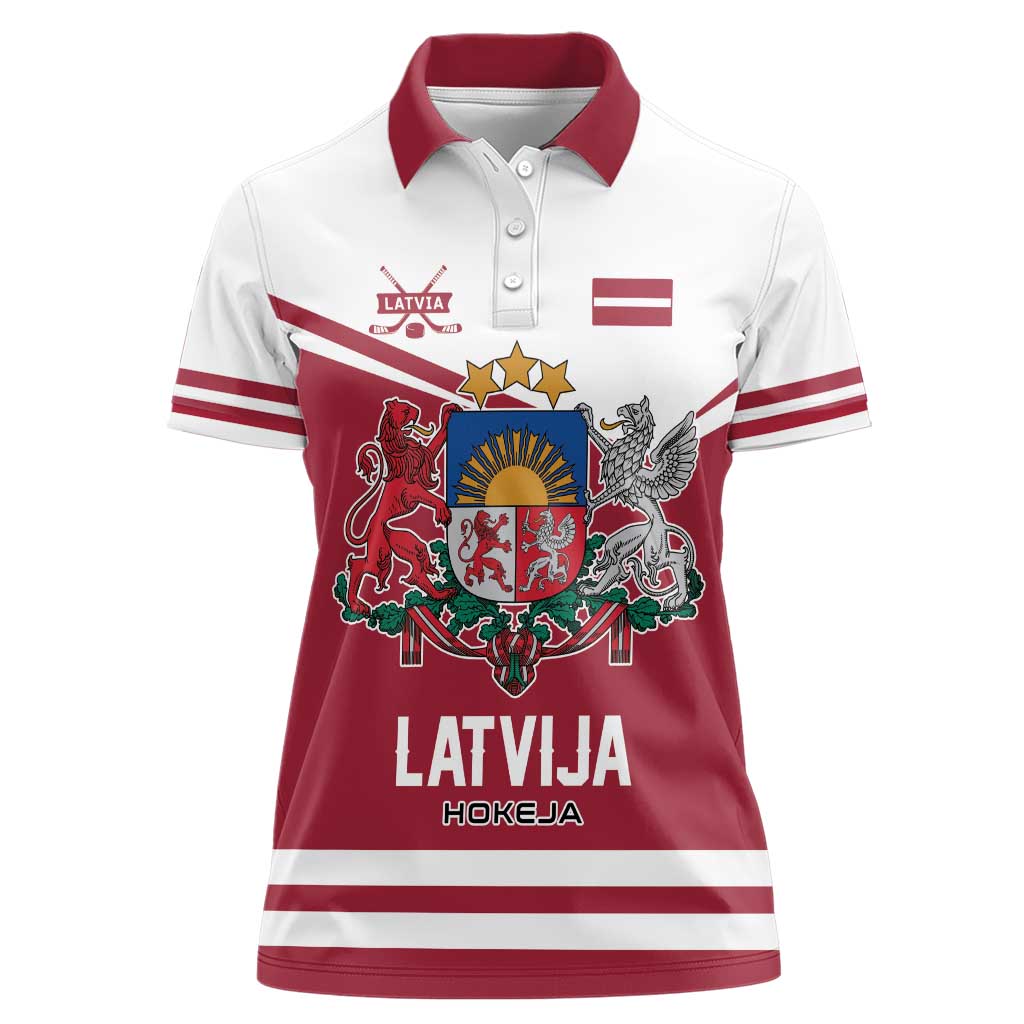 Custom Hockey 2026 Latvia Women Polo Shirt Latvians Go Champions