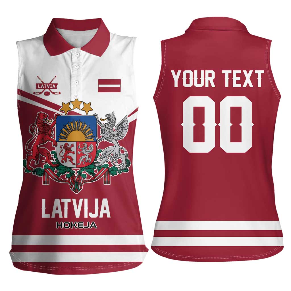 Custom Hockey 2026 Latvia Women Sleeveless Polo Shirt Latvians Go Champions