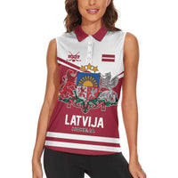 Custom Hockey 2026 Latvia Women Sleeveless Polo Shirt Latvians Go Champions
