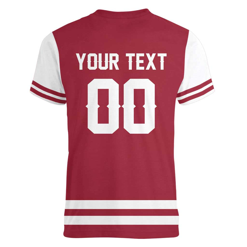 Custom Hockey 2026 Latvia Women V-Neck T-Shirt Latvians Go Champions