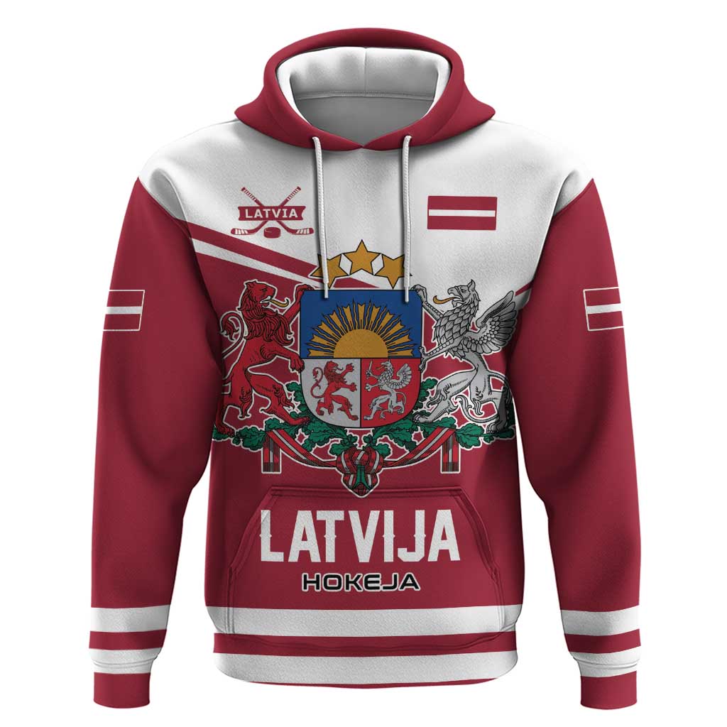 Custom Hockey 2026 Latvia Zip Hoodie Latvians Go Champions