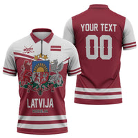 Custom Hockey 2026 Latvia Zipper Polo Shirt Latvians Go Champions