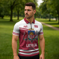 Custom Hockey 2026 Latvia Zipper Polo Shirt Latvians Go Champions