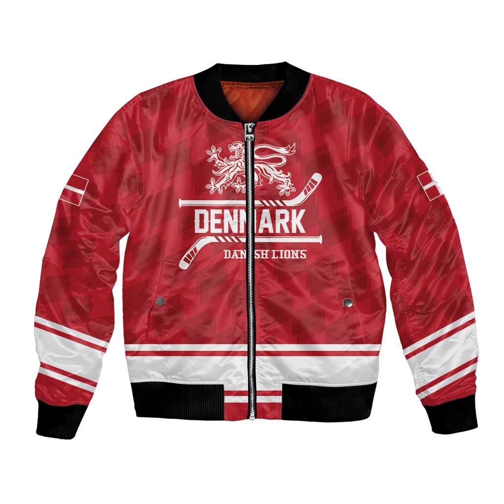Custom Hockey 2026 Denmark Bomber Jacket Danish Lions Go Champions