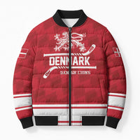 Custom Hockey 2026 Denmark Bomber Puffer Jacket Danish Lions Go Champions