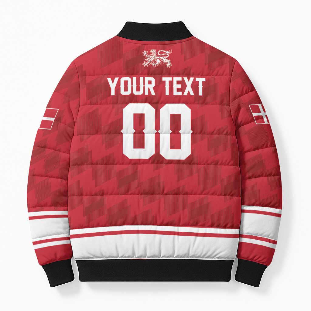 Custom Hockey 2026 Denmark Bomber Puffer Jacket Danish Lions Go Champions
