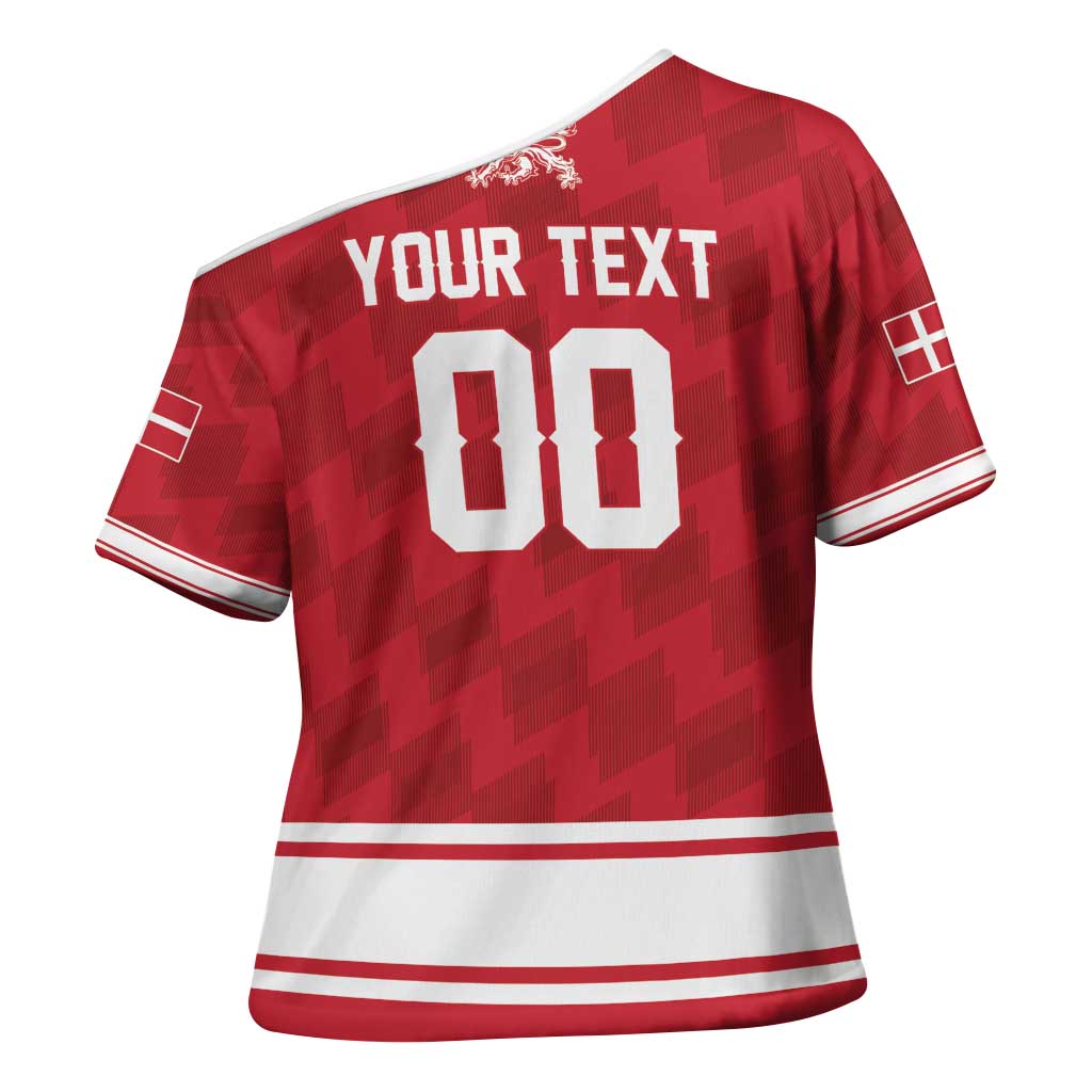 Custom Hockey 2026 Denmark Cross Shoulder Shirt Danish Lions Go Champions