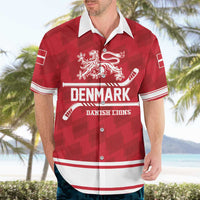 Custom Hockey 2026 Denmark Hawaiian Shirt Danish Lions Go Champions