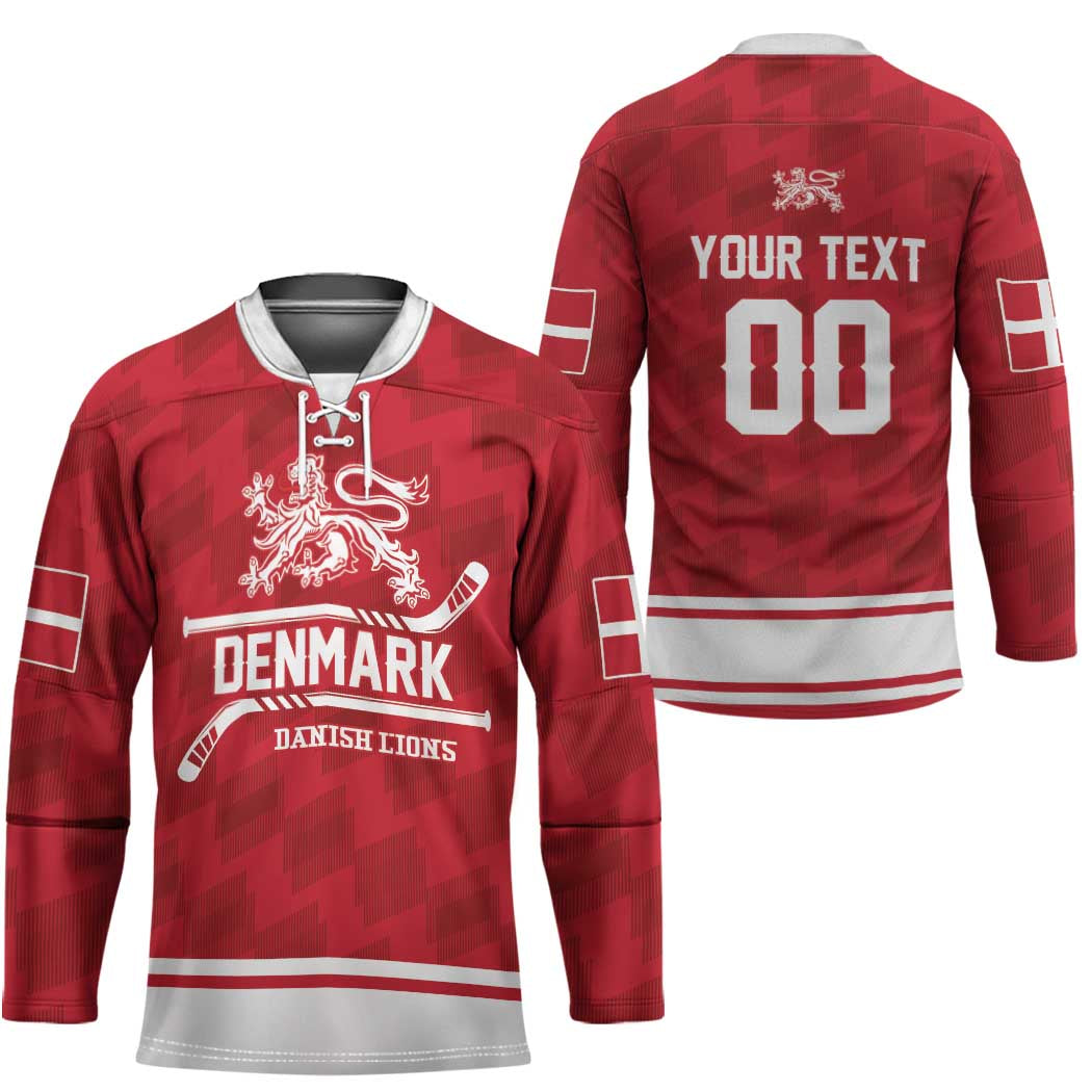 Custom Hockey 2026 Denmark Hockey Jersey Danish Lions Go Champions