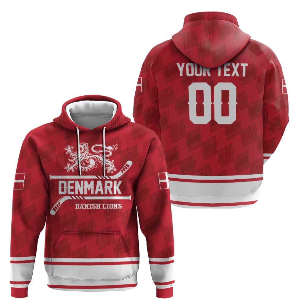 Custom Hockey 2026 Denmark Hoodie Danish Lions Go Champions