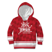 Custom Hockey 2026 Denmark Kid Hoodie Danish Lions Go Champions