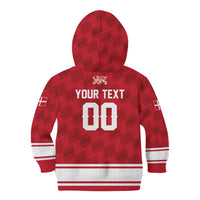 Custom Hockey 2026 Denmark Kid Hoodie Danish Lions Go Champions