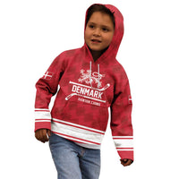 Custom Hockey 2026 Denmark Kid Hoodie Danish Lions Go Champions