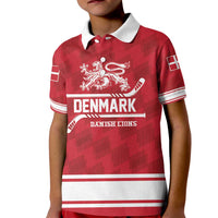 Custom Hockey 2026 Denmark Kid Polo Shirt Danish Lions Go Champions