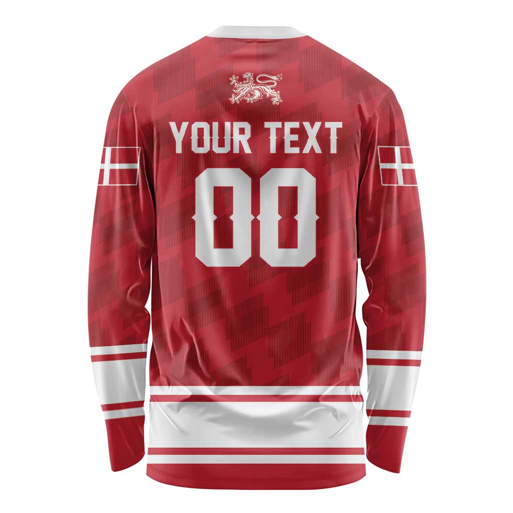 Custom Hockey 2026 Denmark Long Sleeve Shirt Danish Lions Go Champions