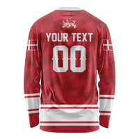Custom Hockey 2026 Denmark Long Sleeve Shirt Danish Lions Go Champions