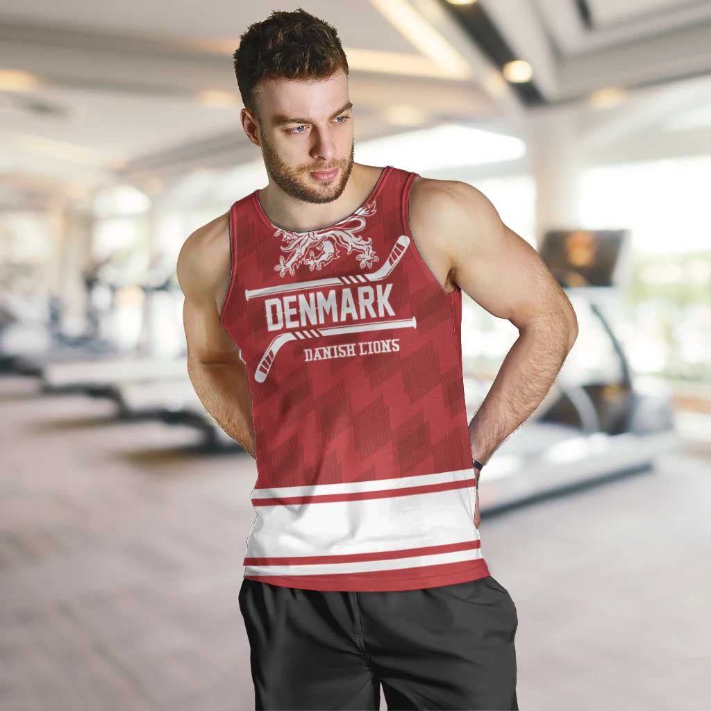 Custom Hockey 2026 Denmark Men Tank Top Danish Lions Go Champions