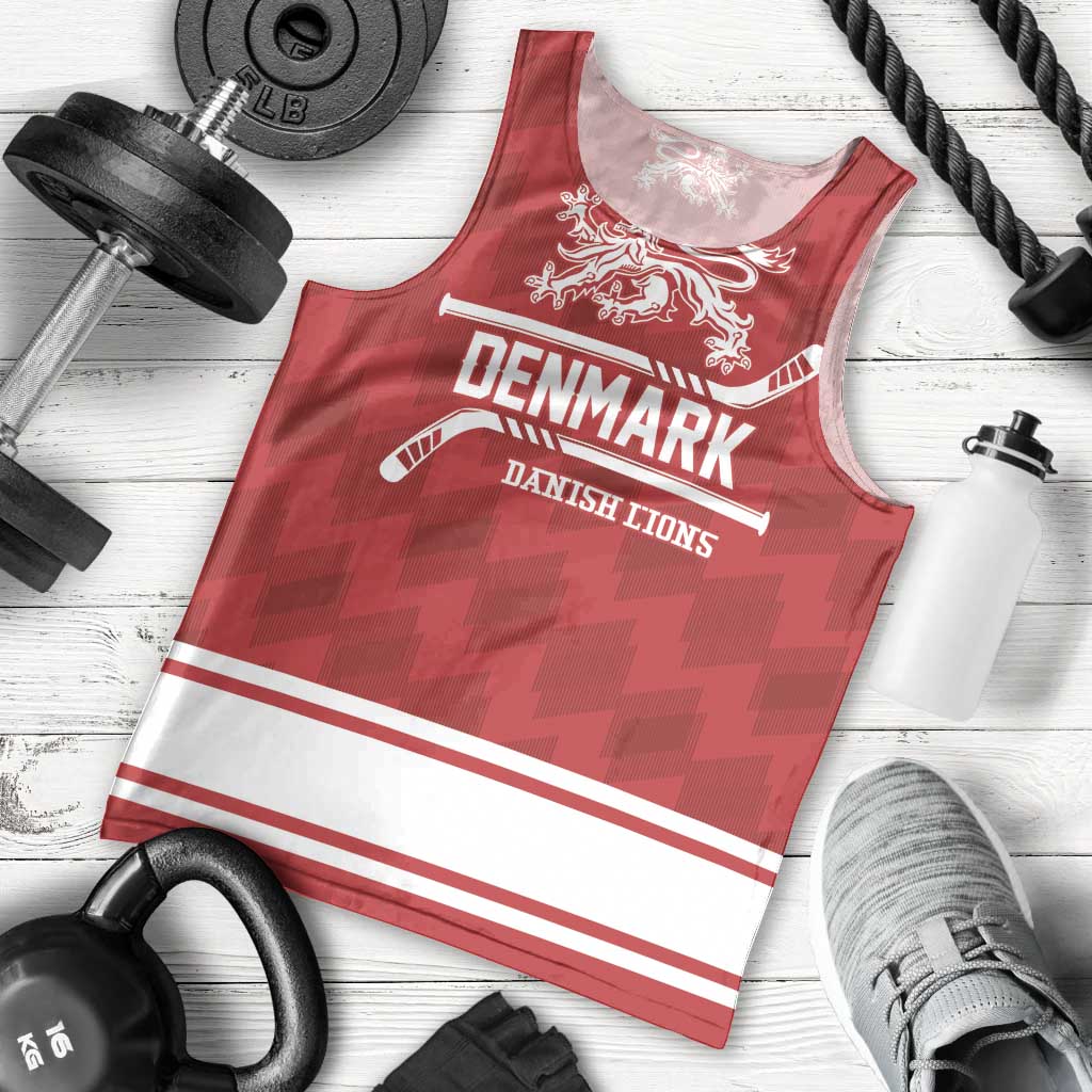 Custom Hockey 2026 Denmark Men Tank Top Danish Lions Go Champions