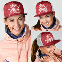 Hockey 2026 Denmark Mesh Trucker Cap Danish Lions Go Champions