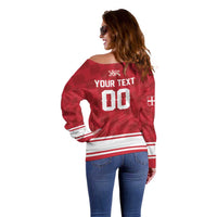 Custom Hockey 2026 Denmark Off Shoulder Sweater Danish Lions Go Champions