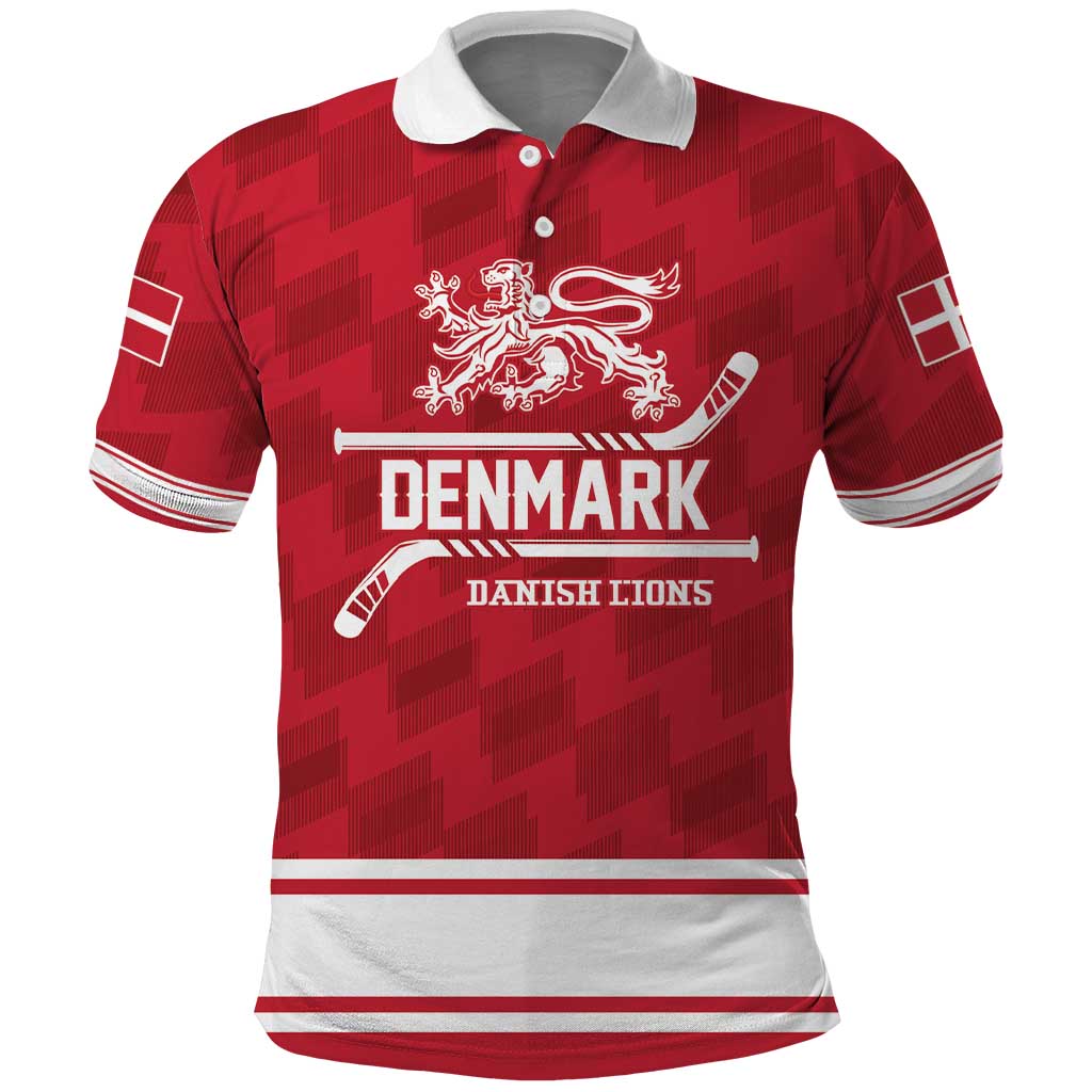 Custom Hockey 2026 Denmark Polo Shirt Danish Lions Go Champions
