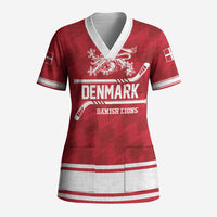 Custom Hockey 2026 Denmark Scrub Top Danish Lions Go Champions