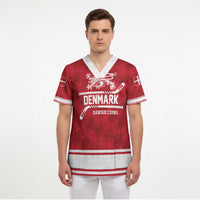 Custom Hockey 2026 Denmark Scrub Top Danish Lions Go Champions