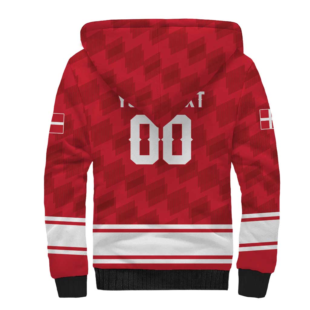 Custom Hockey 2026 Denmark Sherpa Hoodie Danish Lions Go Champions