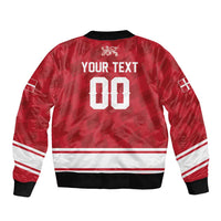 Custom Hockey 2026 Denmark Sleeve Zip Bomber Jacket Danish Lions Go Champions