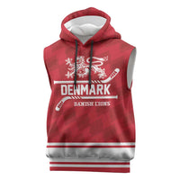 Custom Hockey 2026 Denmark Sleeveless Hoodie Danish Lions Go Champions