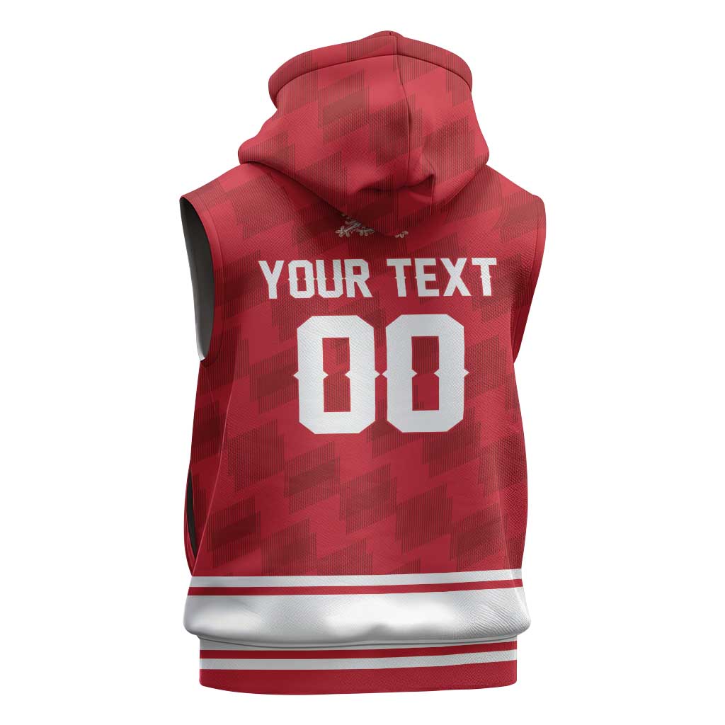 Custom Hockey 2026 Denmark Sleeveless Hoodie Danish Lions Go Champions