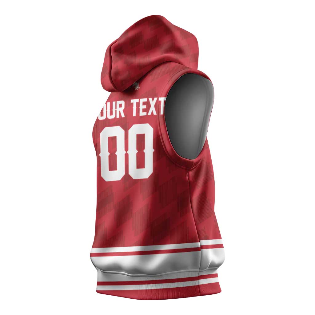 Custom Hockey 2026 Denmark Sleeveless Hoodie Danish Lions Go Champions
