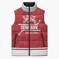 Custom Hockey 2026 Denmark Sleeveless Puffer Jacket Danish Lions Go Champions
