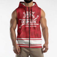 Custom Hockey 2026 Denmark Sleeveless Zip Hoodie Danish Lions Go Champions